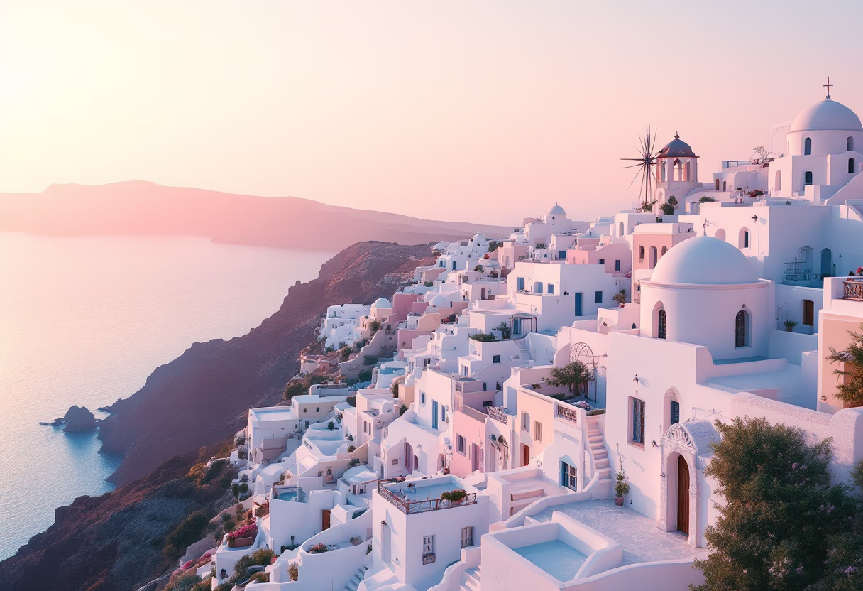 [background image] image of aerial view over a popular travel destination (for a travel agency)