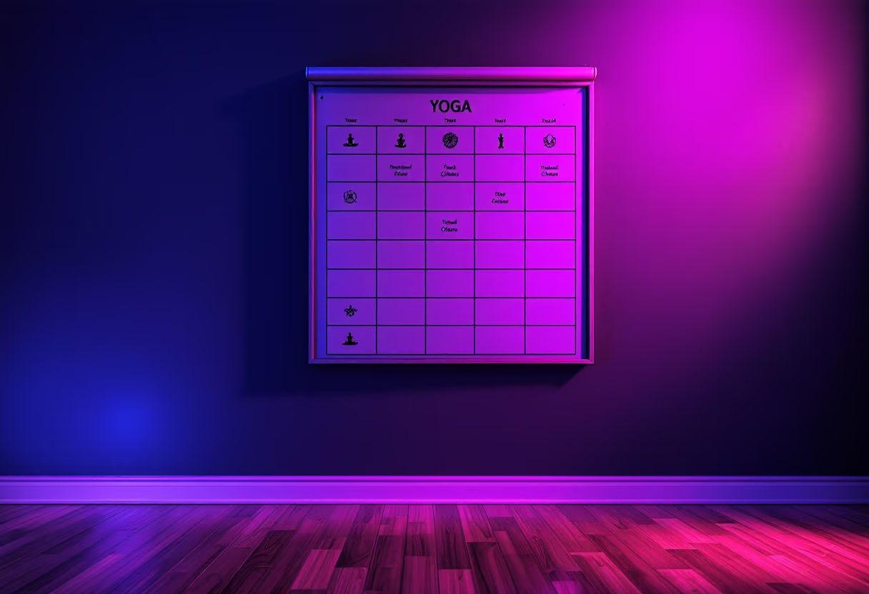 yoga class schedule board