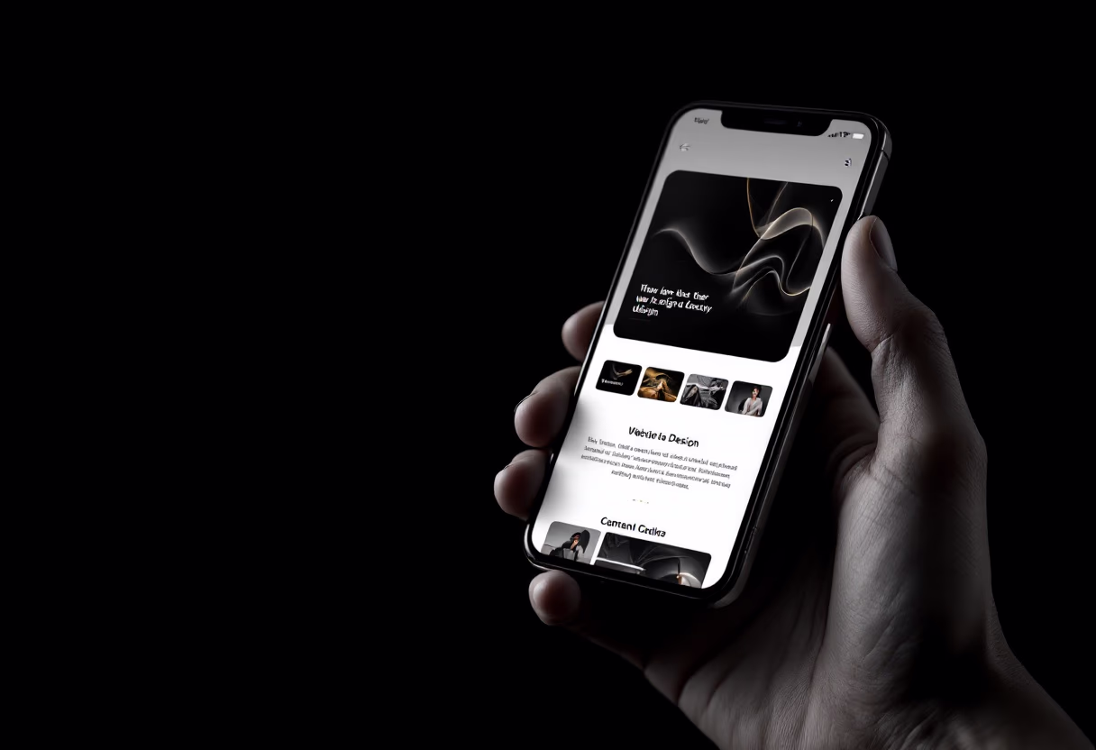 image of website on a mobile device (for a web design agency)