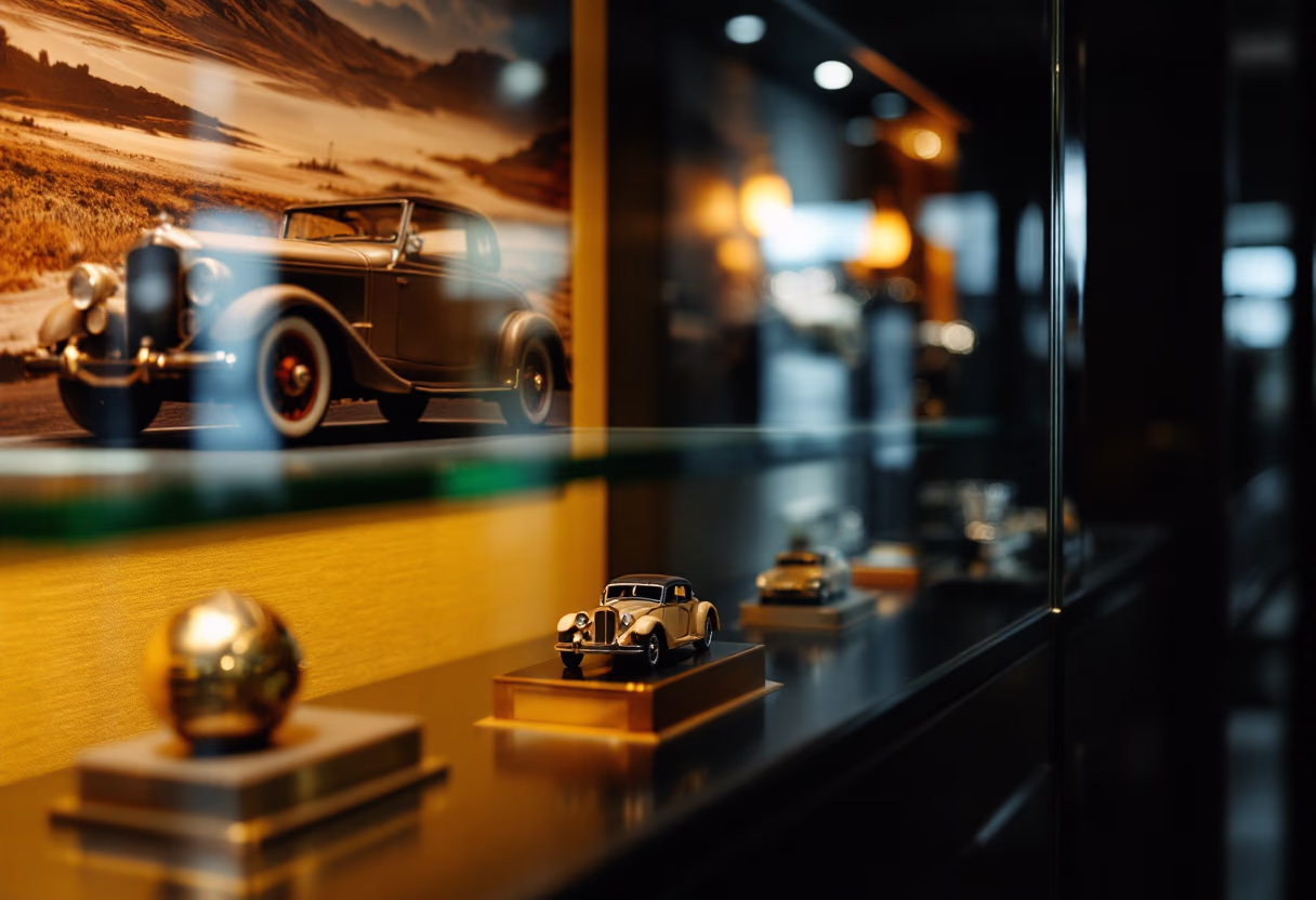 image of auto memorabilia showcase