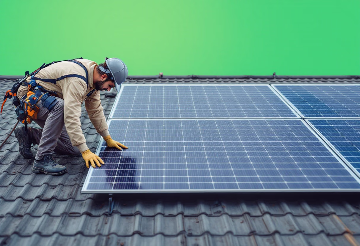 image of solar panel installation in progress