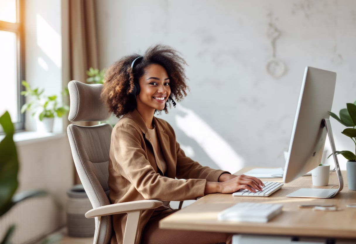 image of an individual providing support assistance for a productivity tools business