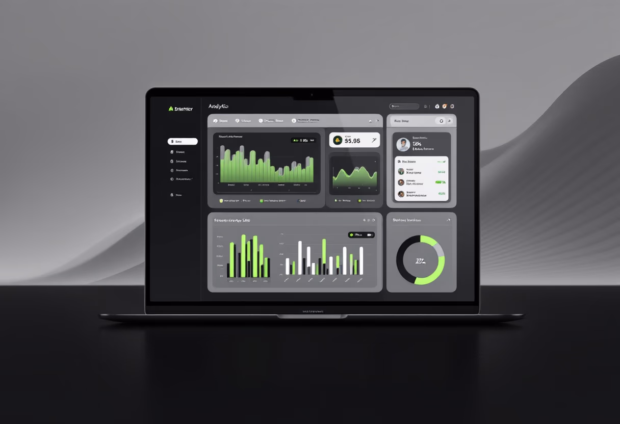 [interface] screenshot of data analytics dashboard (for an ai saas company)