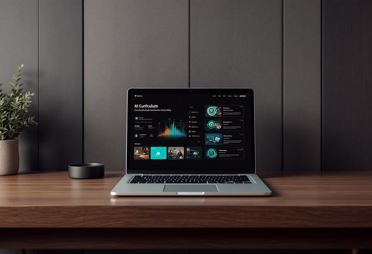 [digital project] image of interface explaining ai curriculum (for a ai education tech company)