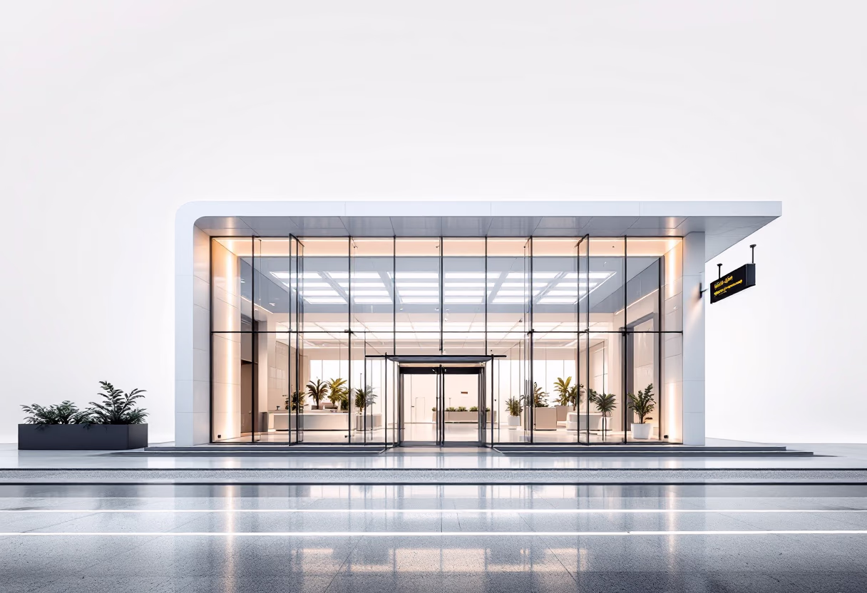 [background image] image of company office building exterior (for a public transportation company)