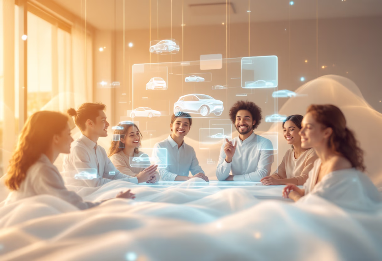 image of an office collaboration scene (for a mobility and transportation)