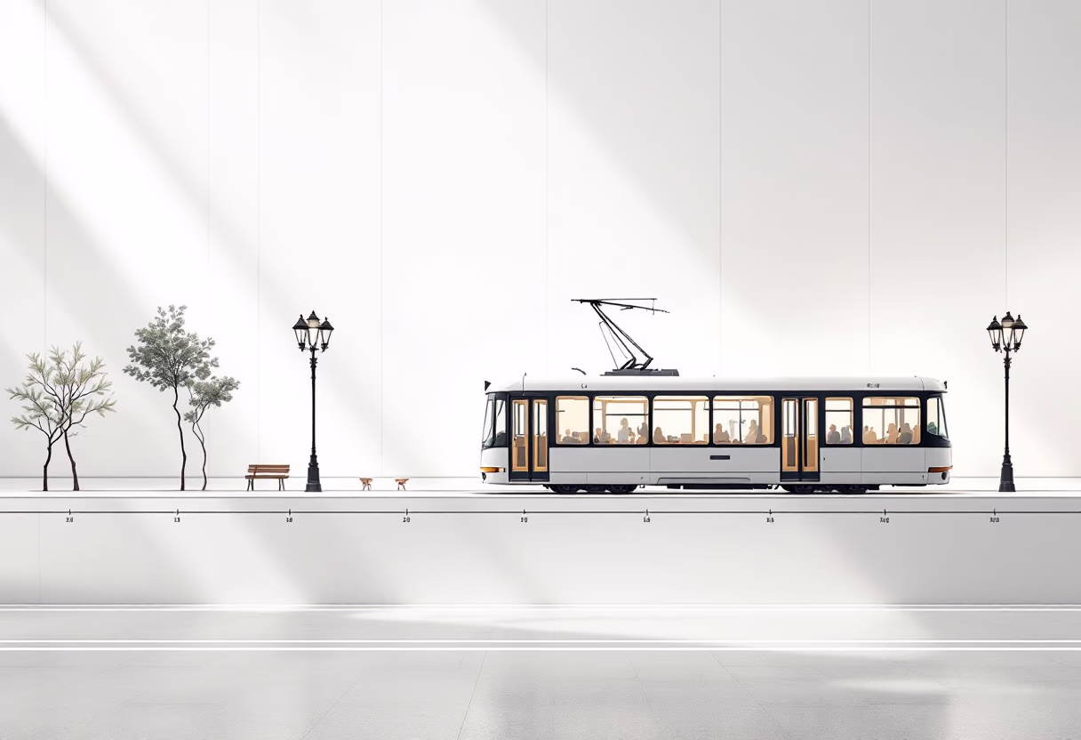 image of timeline with historic transit milestones for a public transportation company