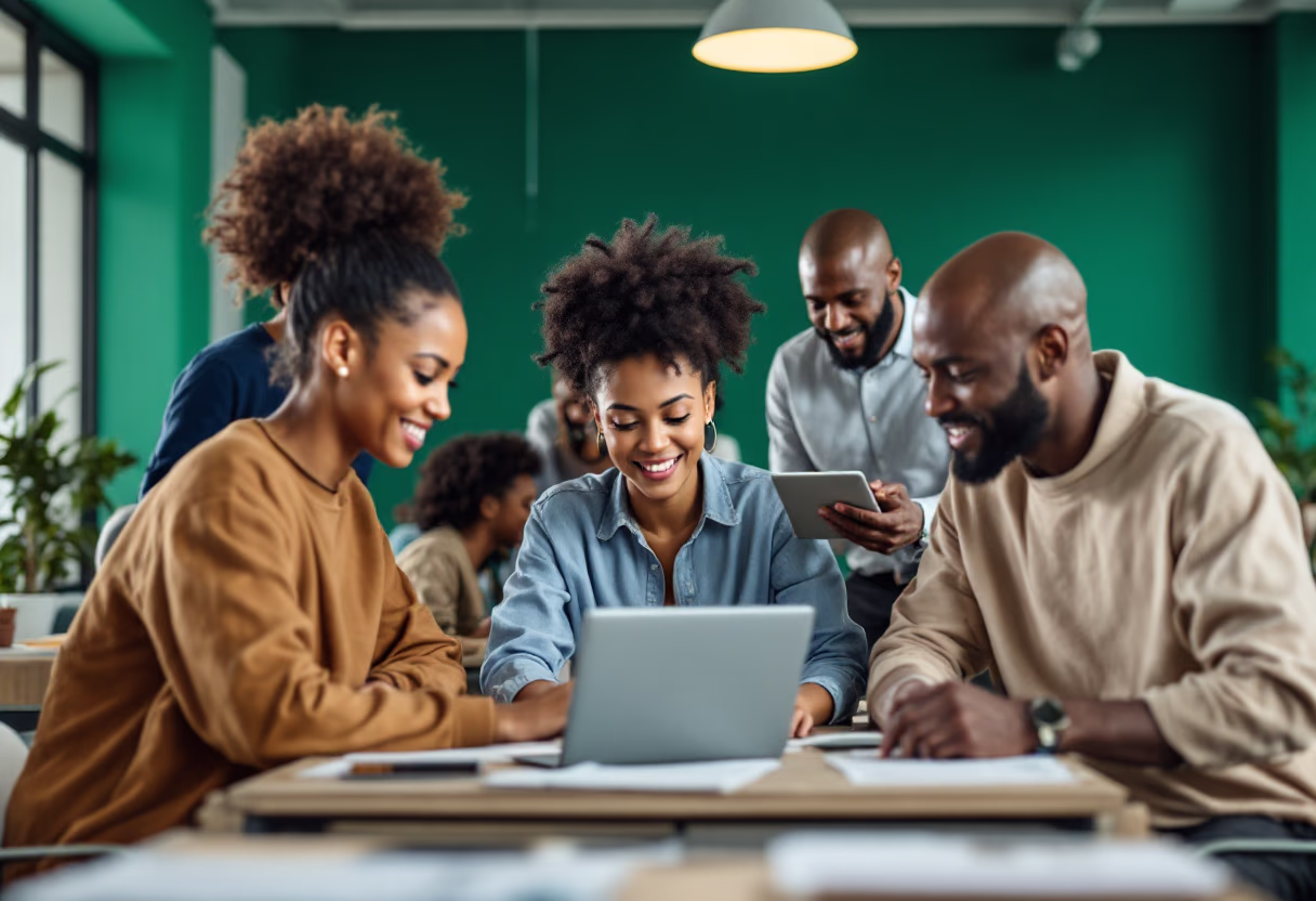 image of people working in an office (for a real estate tech)