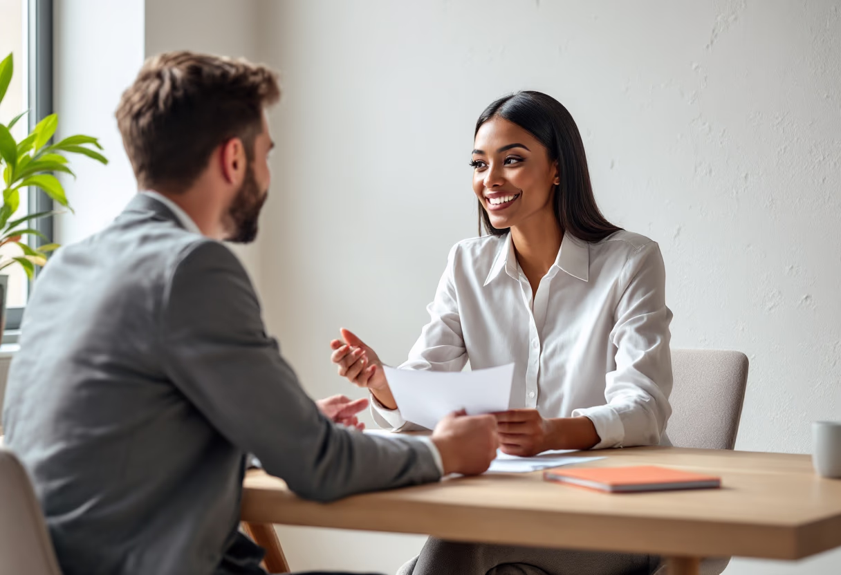 image of professional discussing a financial strategy with a client