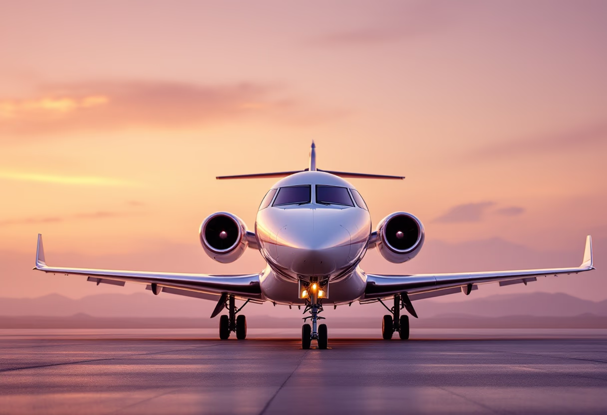 image of aircraft in flight (for an aviation service)