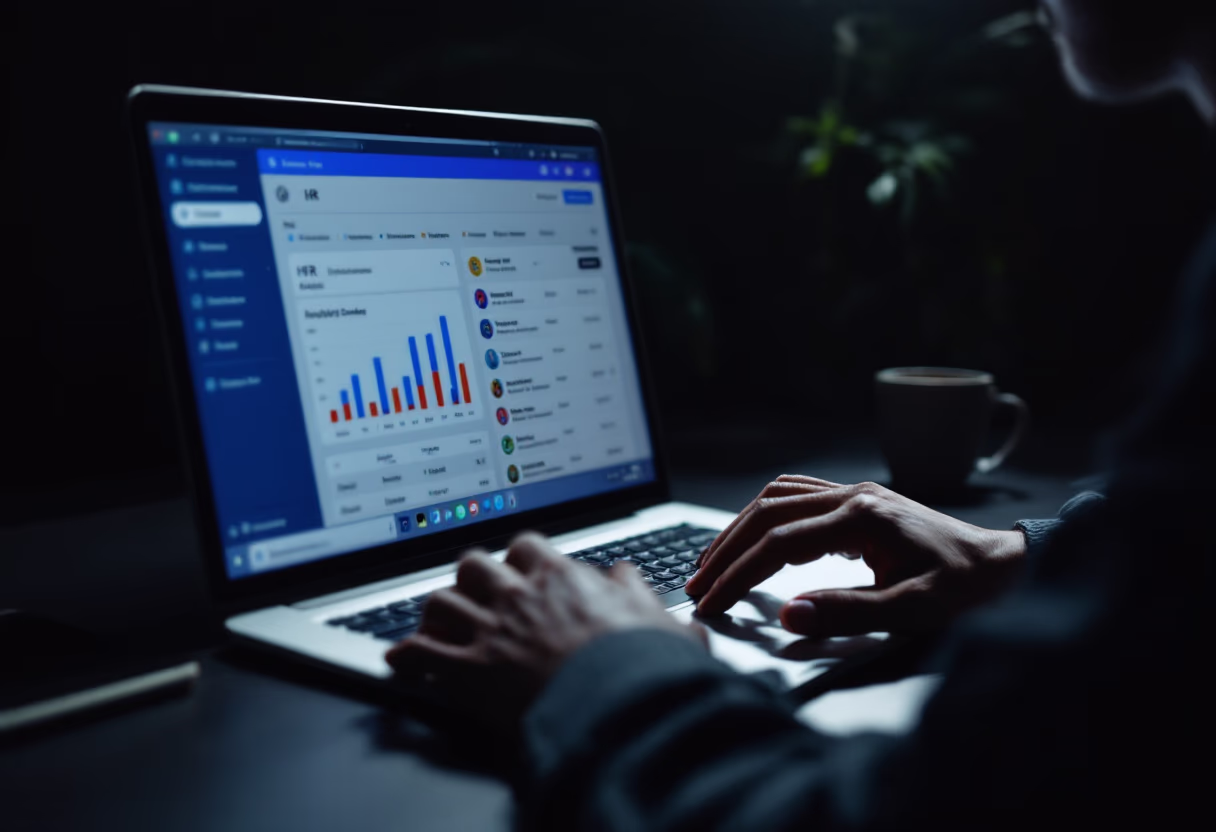 interface image of employee interacting with hr software