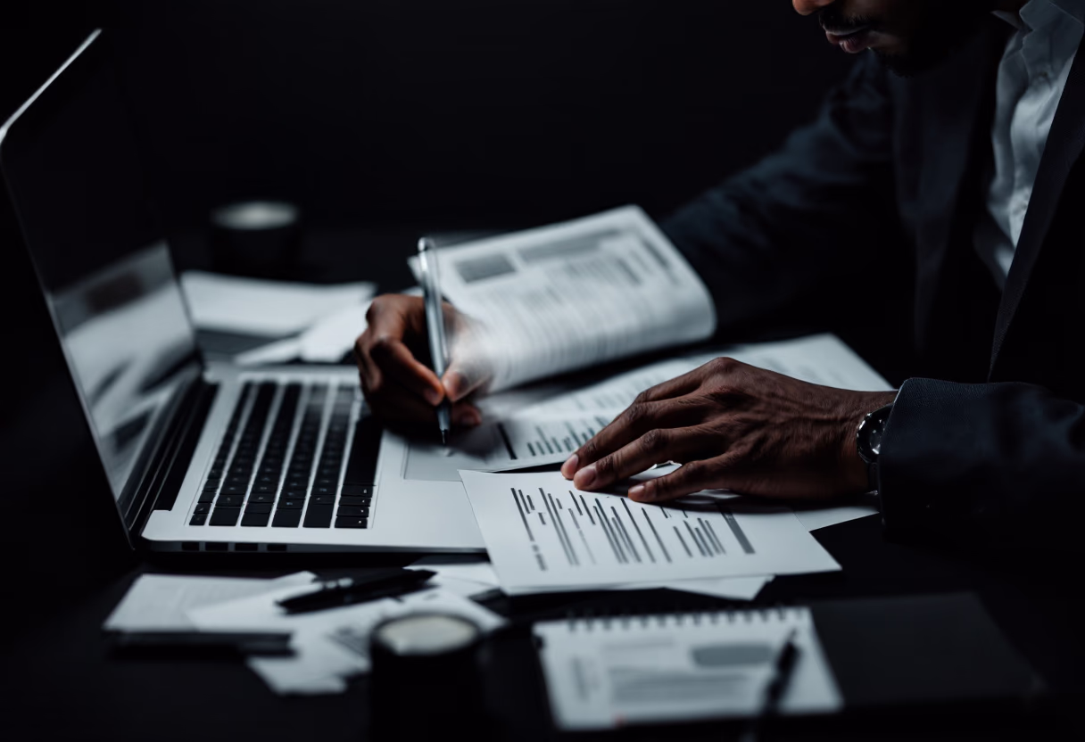 image of accountant working at desk
