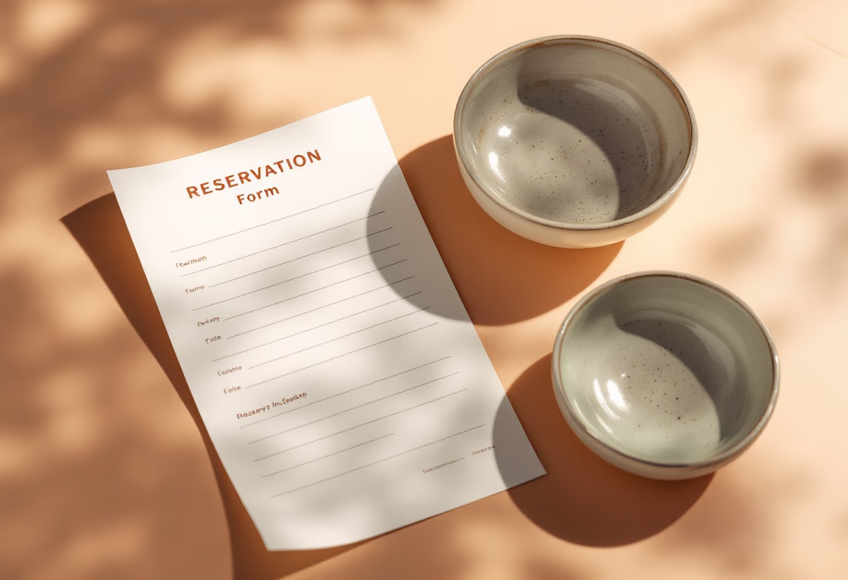 [background image] image of reservation form illustration (for a seafood restaurant)