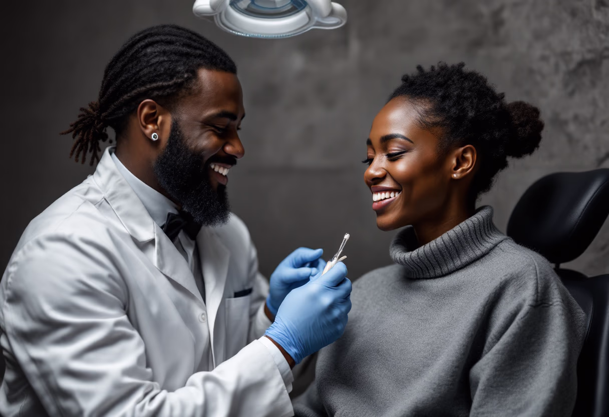image of a dentist with a patient