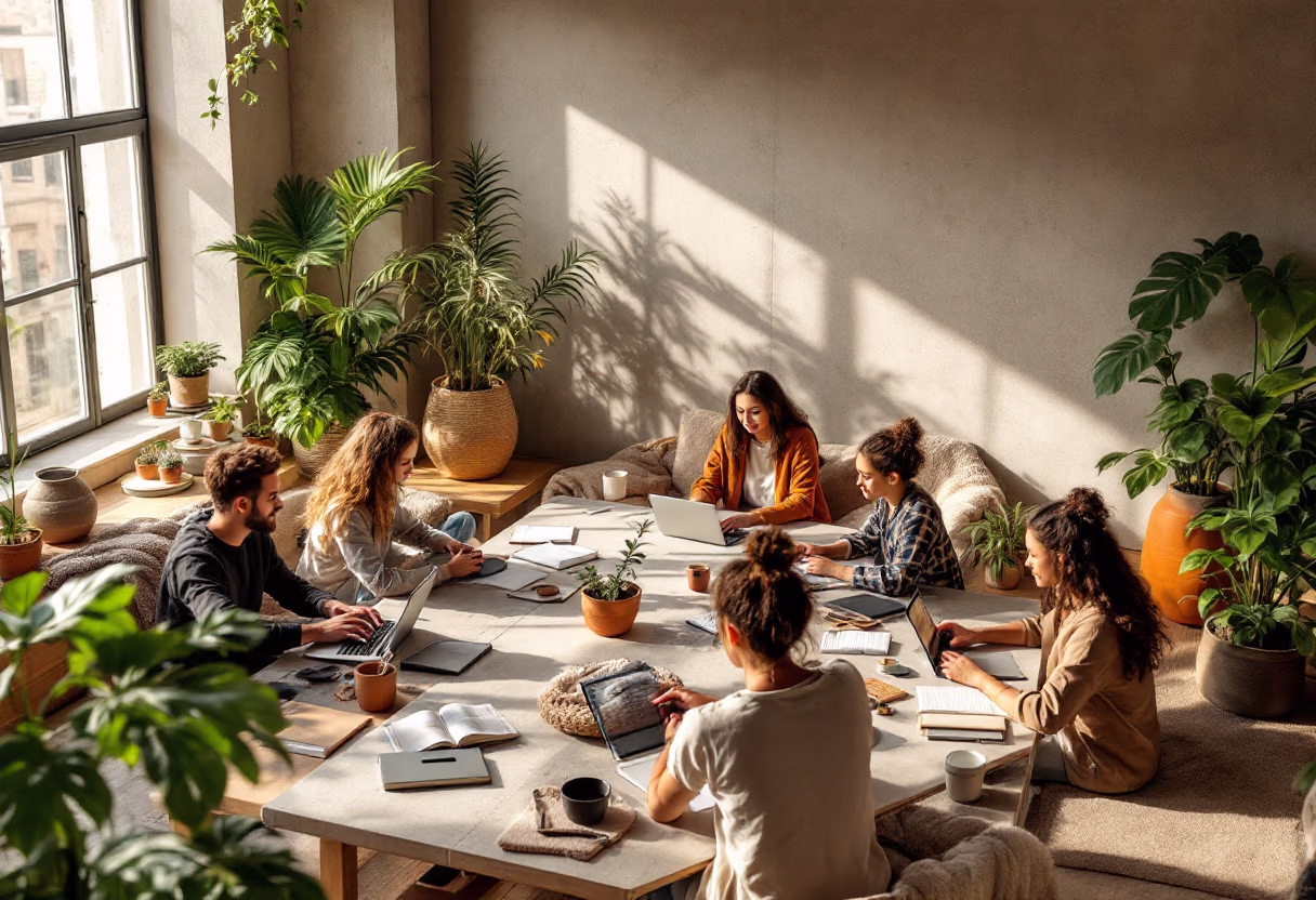 image of students attending an online class (for a edtech)