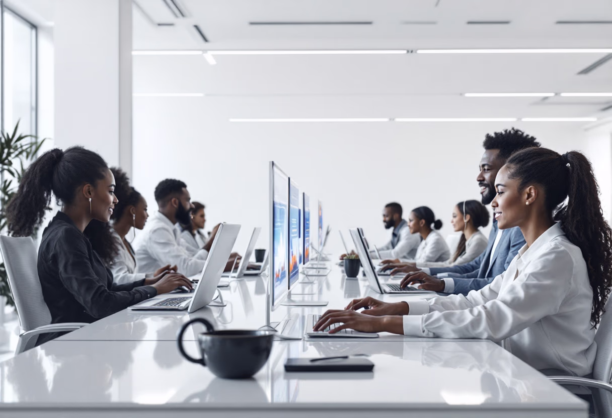 image of contact center (for a blockchain and cryptocurrency)