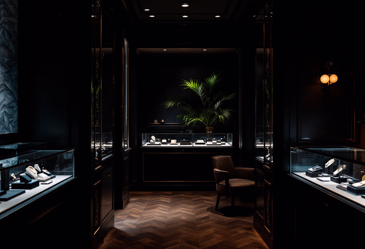 [background image] image of elegant retail setting for a jewelry store