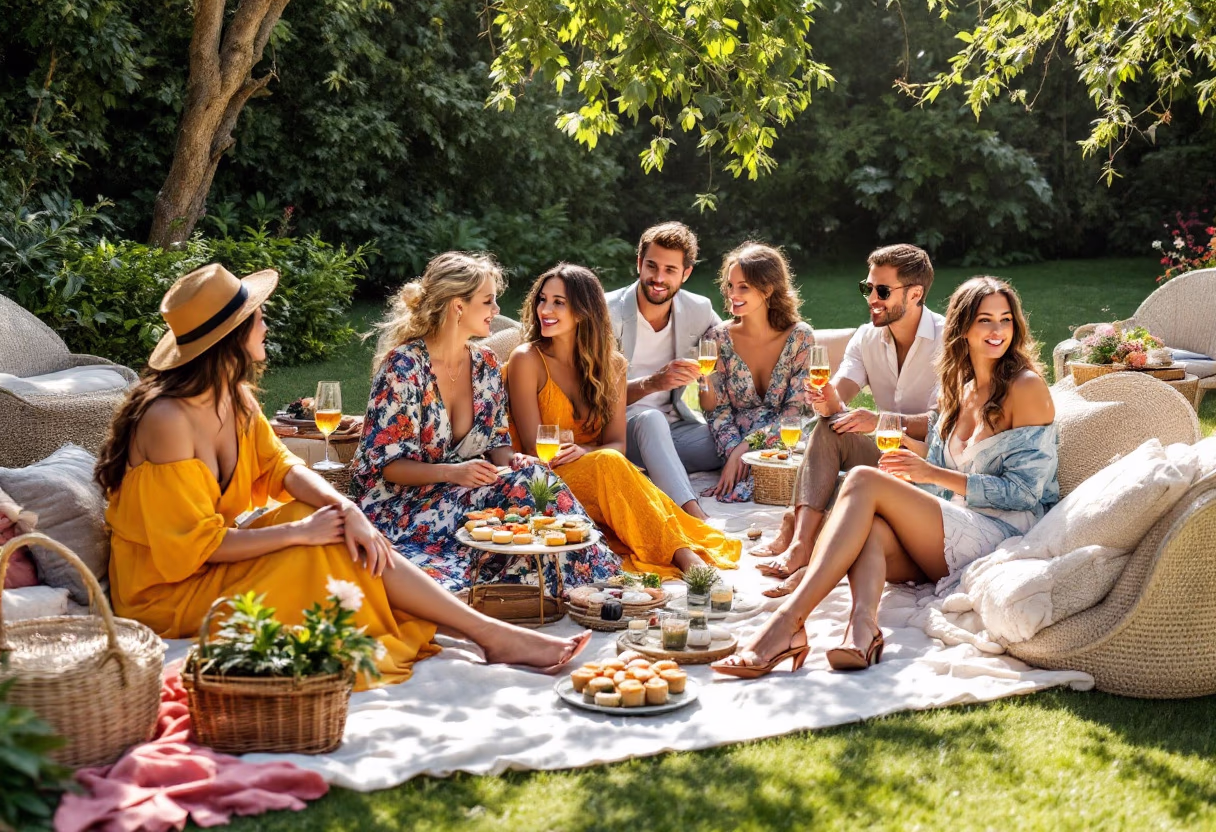 image of a festive outdoor summer party