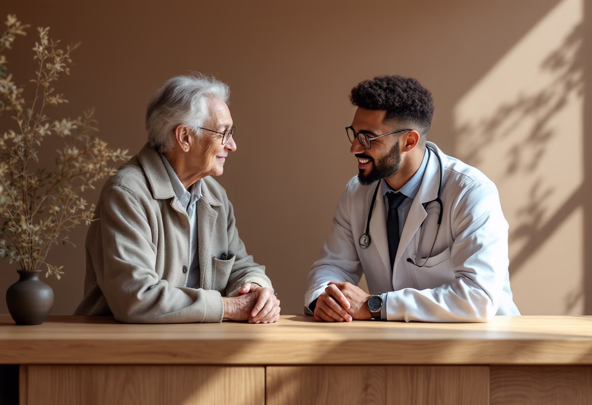 image of a doctor talking to a patient