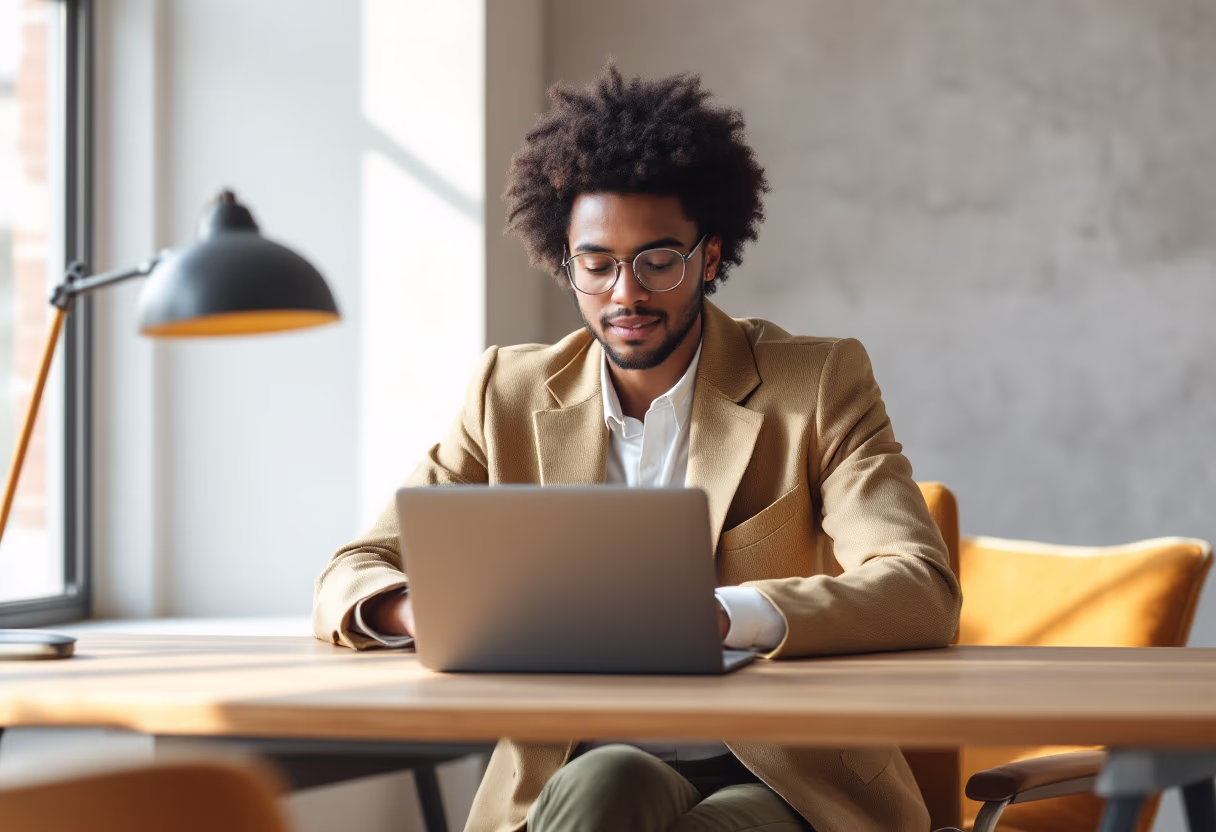 image of business professional reviewing analytics (for a hr tech)