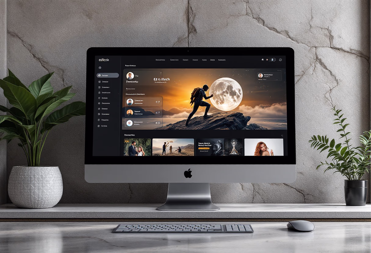 [interface] image of a computer showcasing educational software (for a edtech)