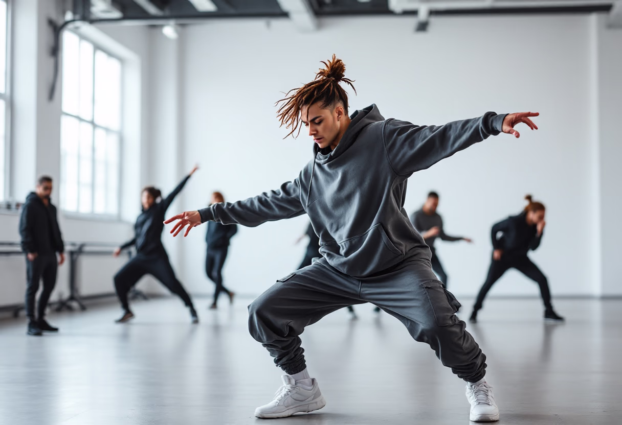 image of dance instructor teaching a class