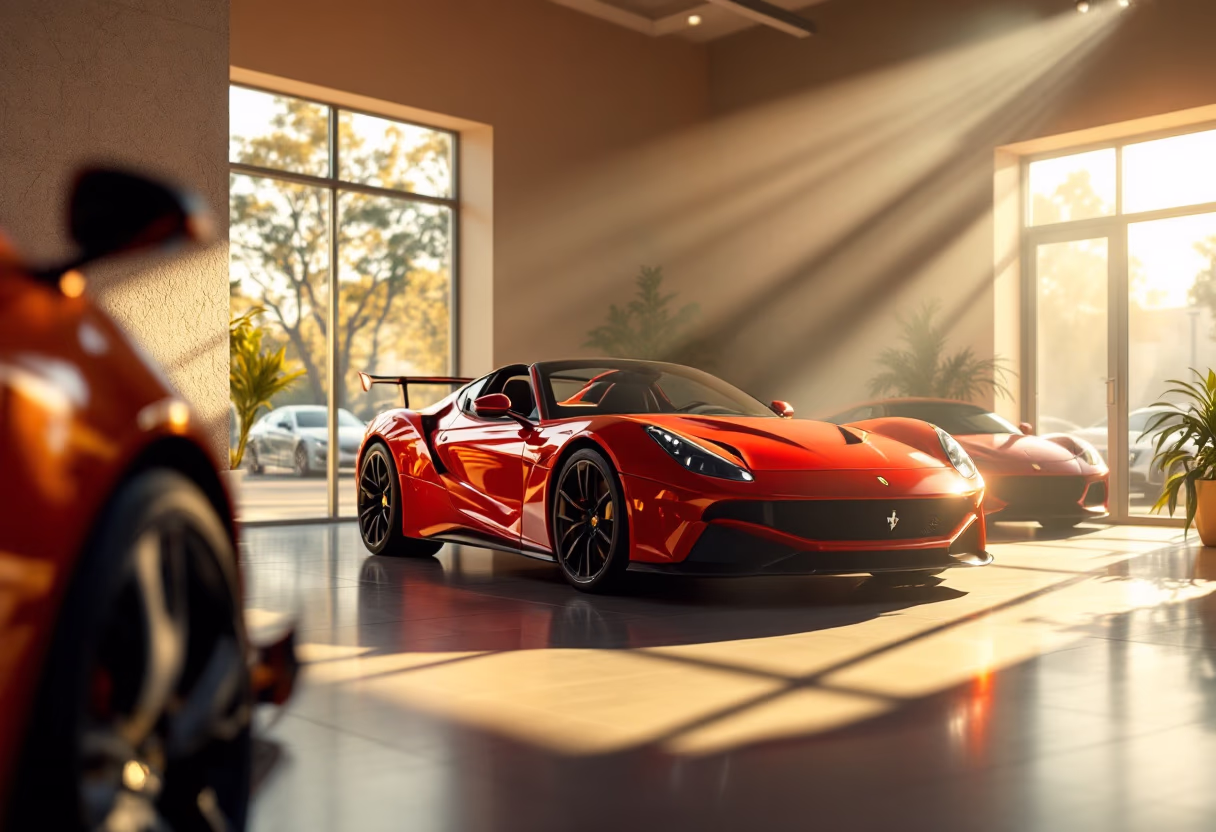 image of vehicles in showroom (for a auto dealership)