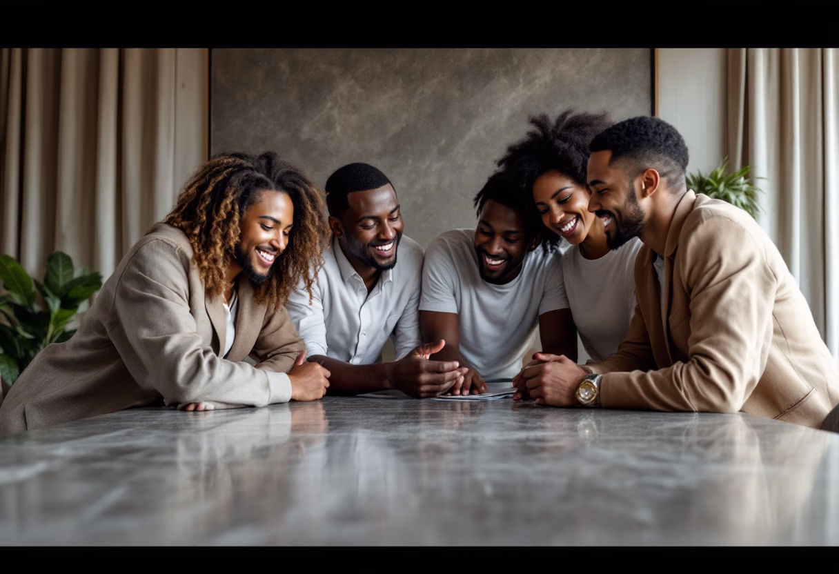 image of a diverse team in a meeting (for edtech)