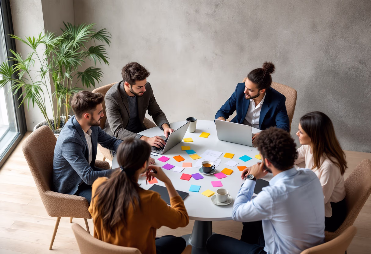 image of brainstorming session (for a productivity tools business)