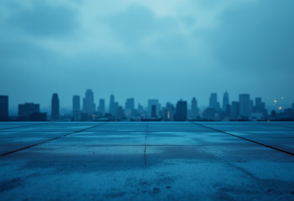 [background image] of rooftop with skyline