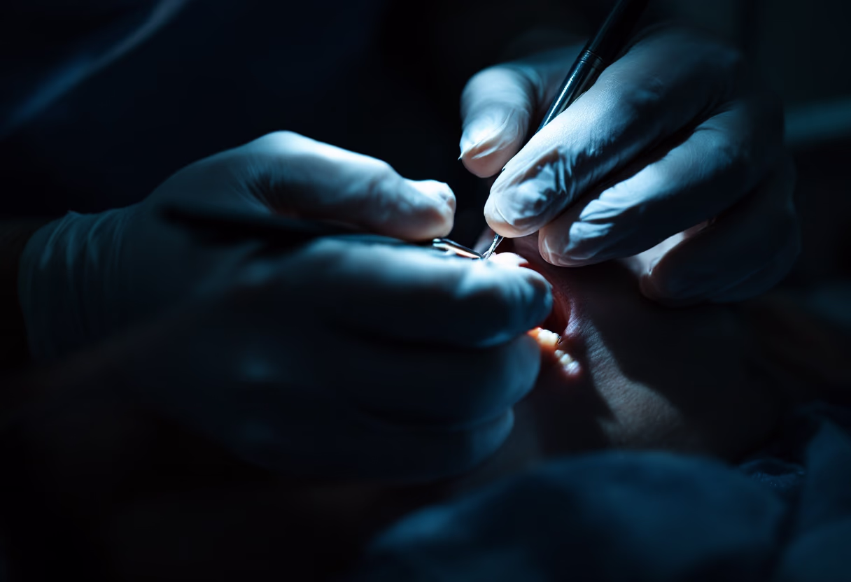 image of a dental treatment in progress