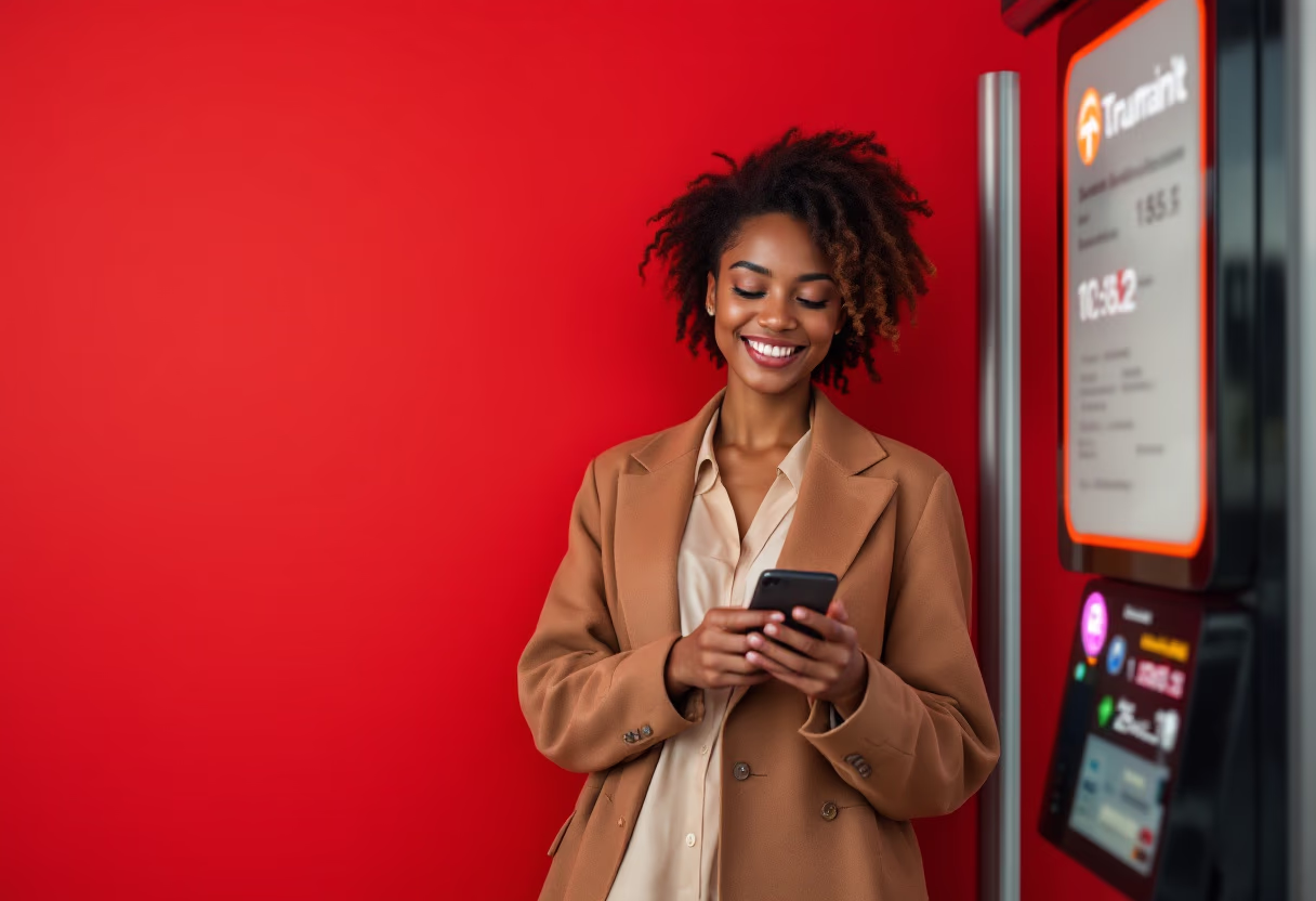 image of a commuter using a transportation app