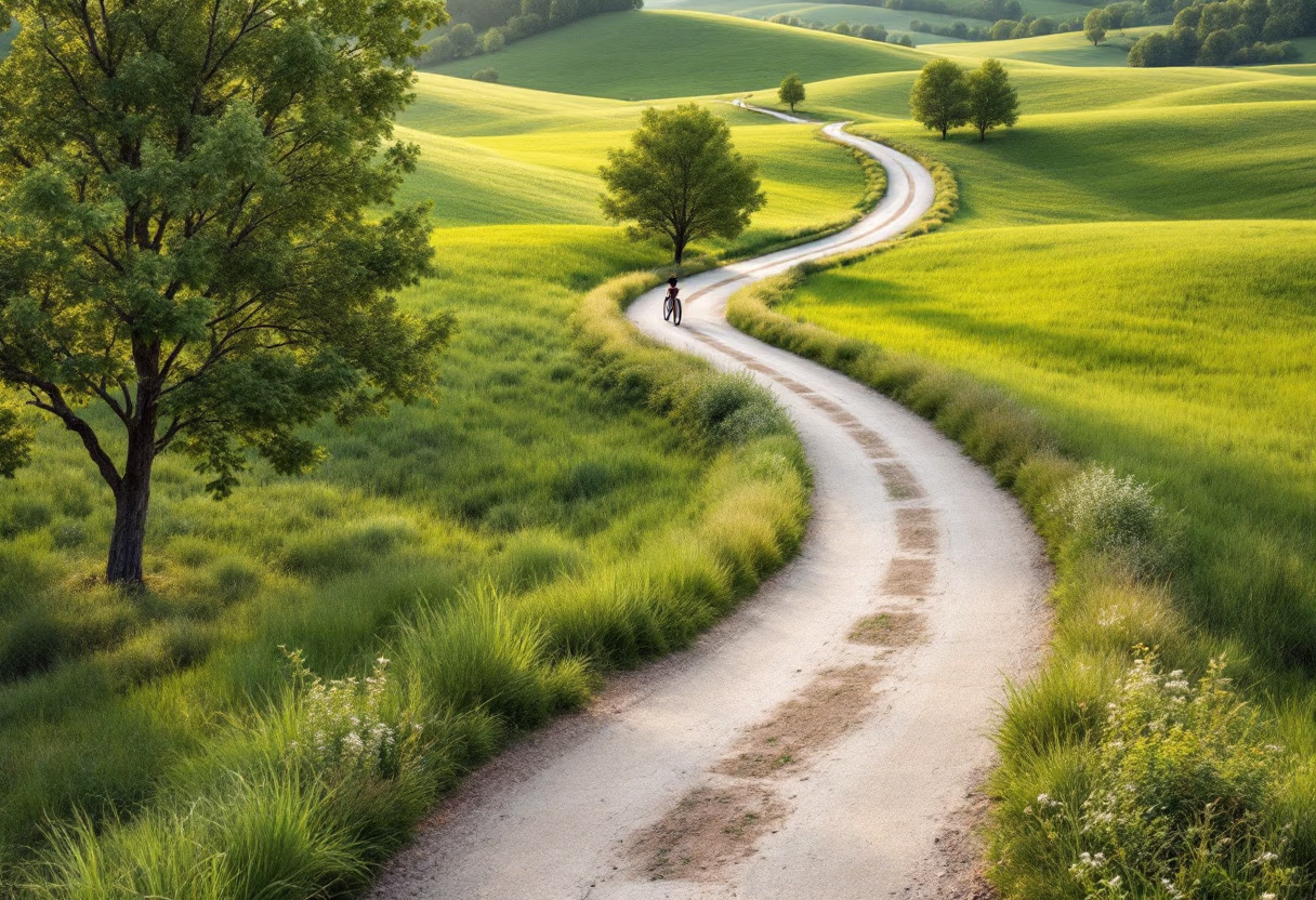 [background image] landscape with a bike trail (for a bicycle shop)