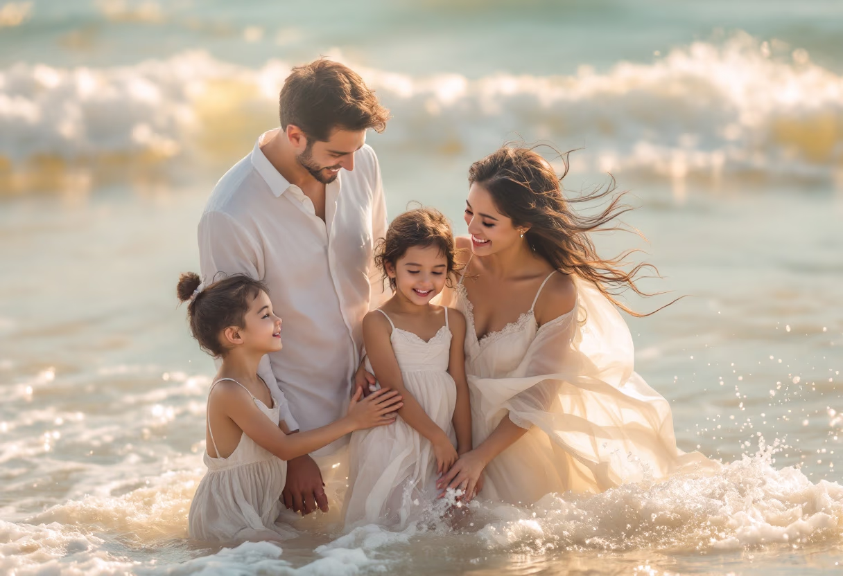image of a family on vacation