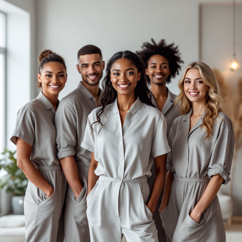 image of a customer support team in a cleaning service [team]