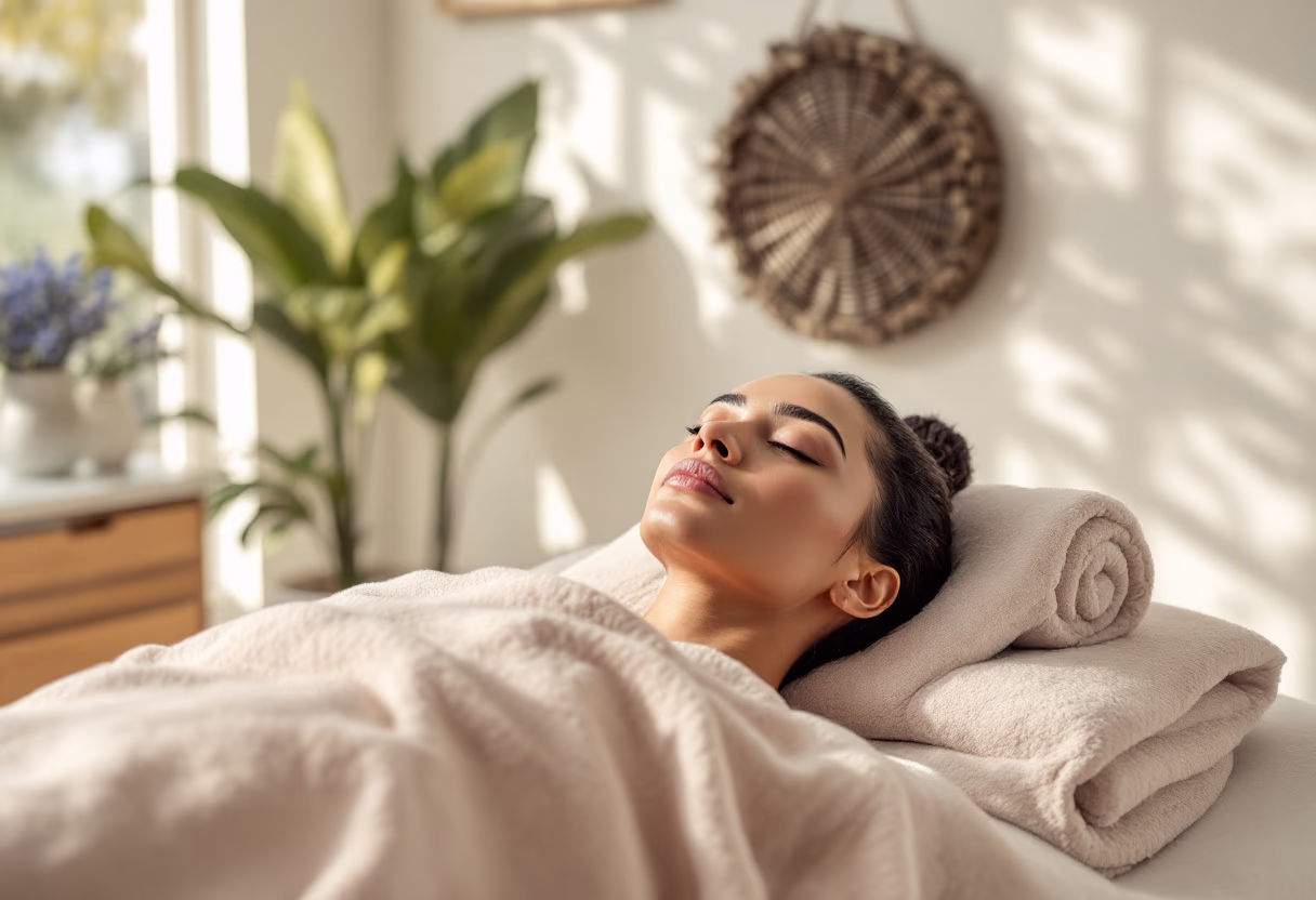 image of facial treatment being performed
