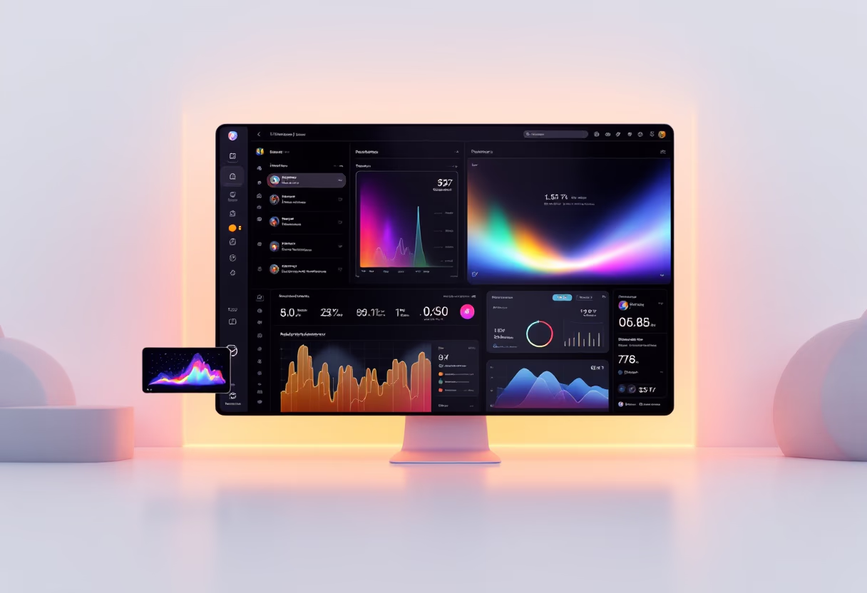 [interface] image of a laptop with software interface (for an ai marketing tech company)