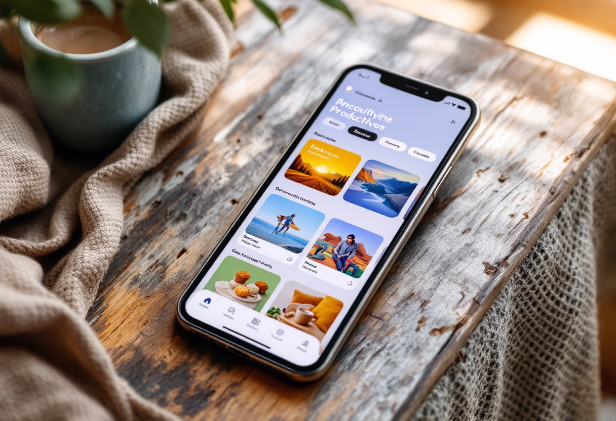 [digital project] image of a mobile device with a productivity app (for a productivity tools business)