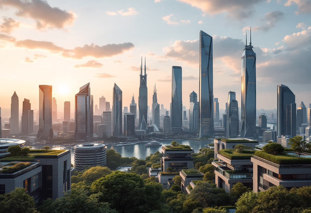 [background image] image of a futuristic city skyline for an ai education tech company