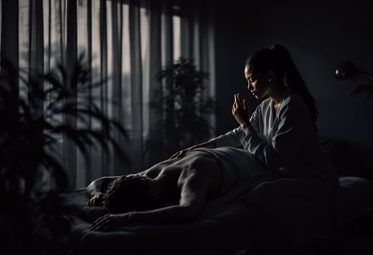 image of acupuncture specialist at work