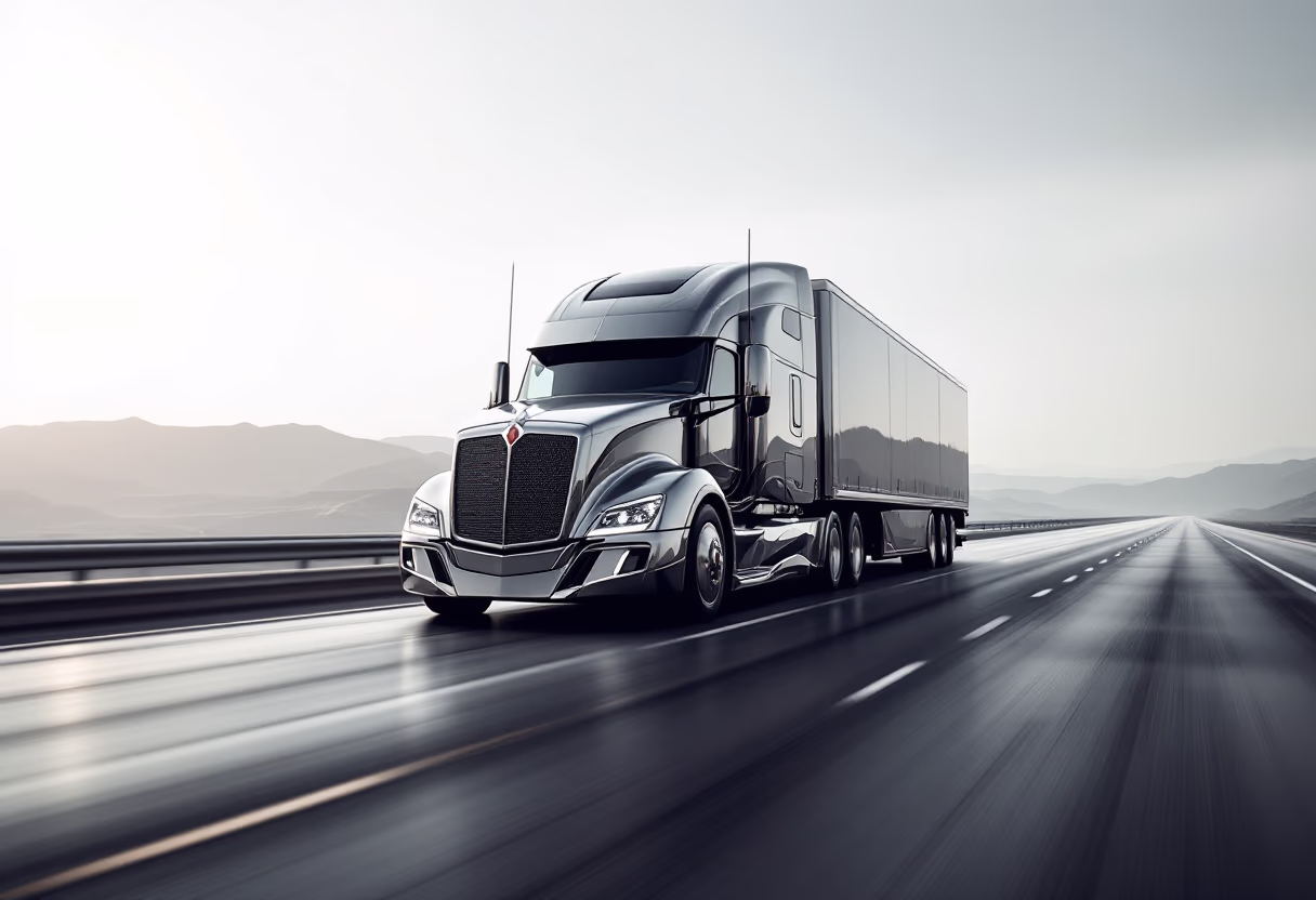 image of truck on the road