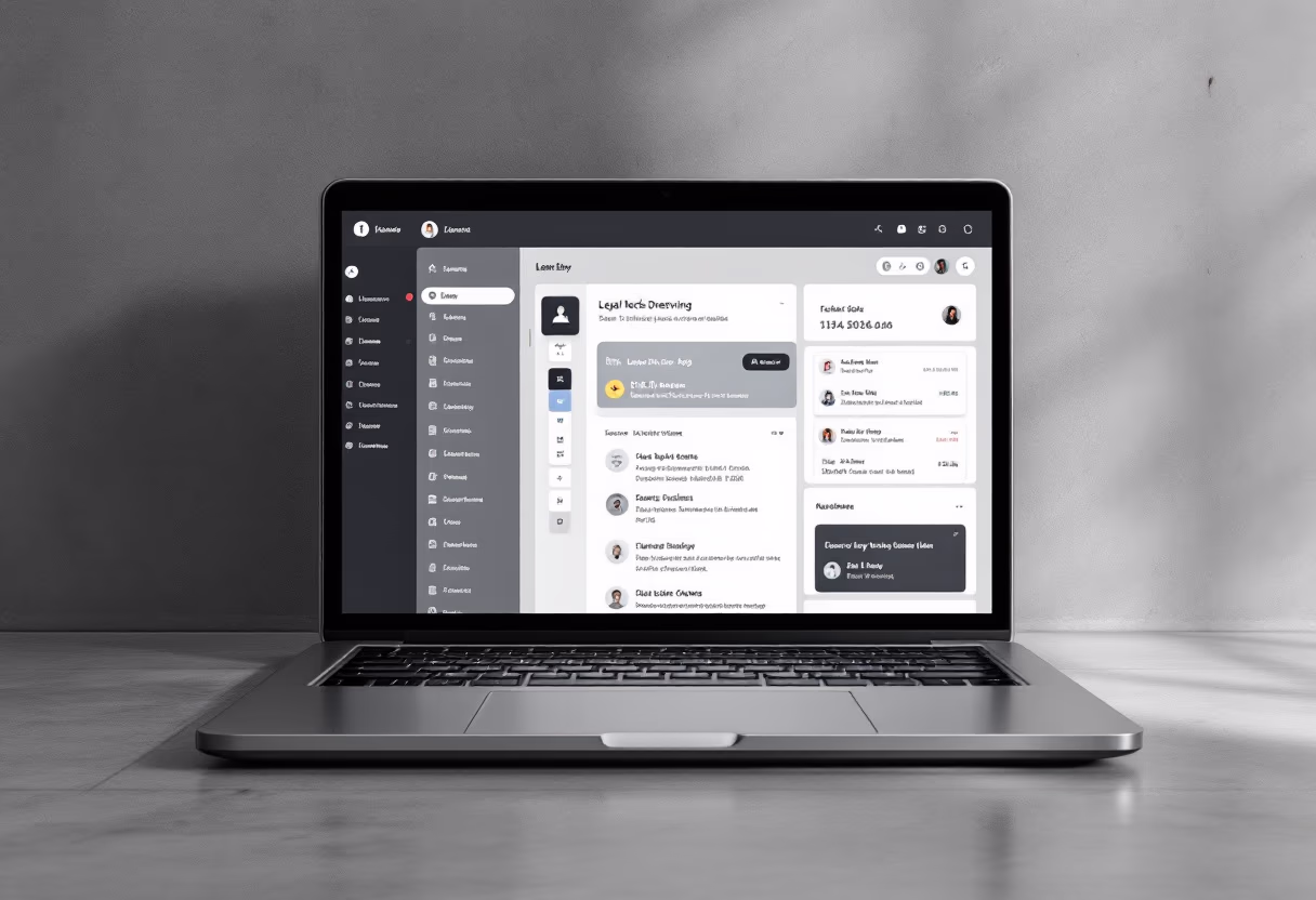 [interface] image of a laptop with software interface (for a ai legal tech company)