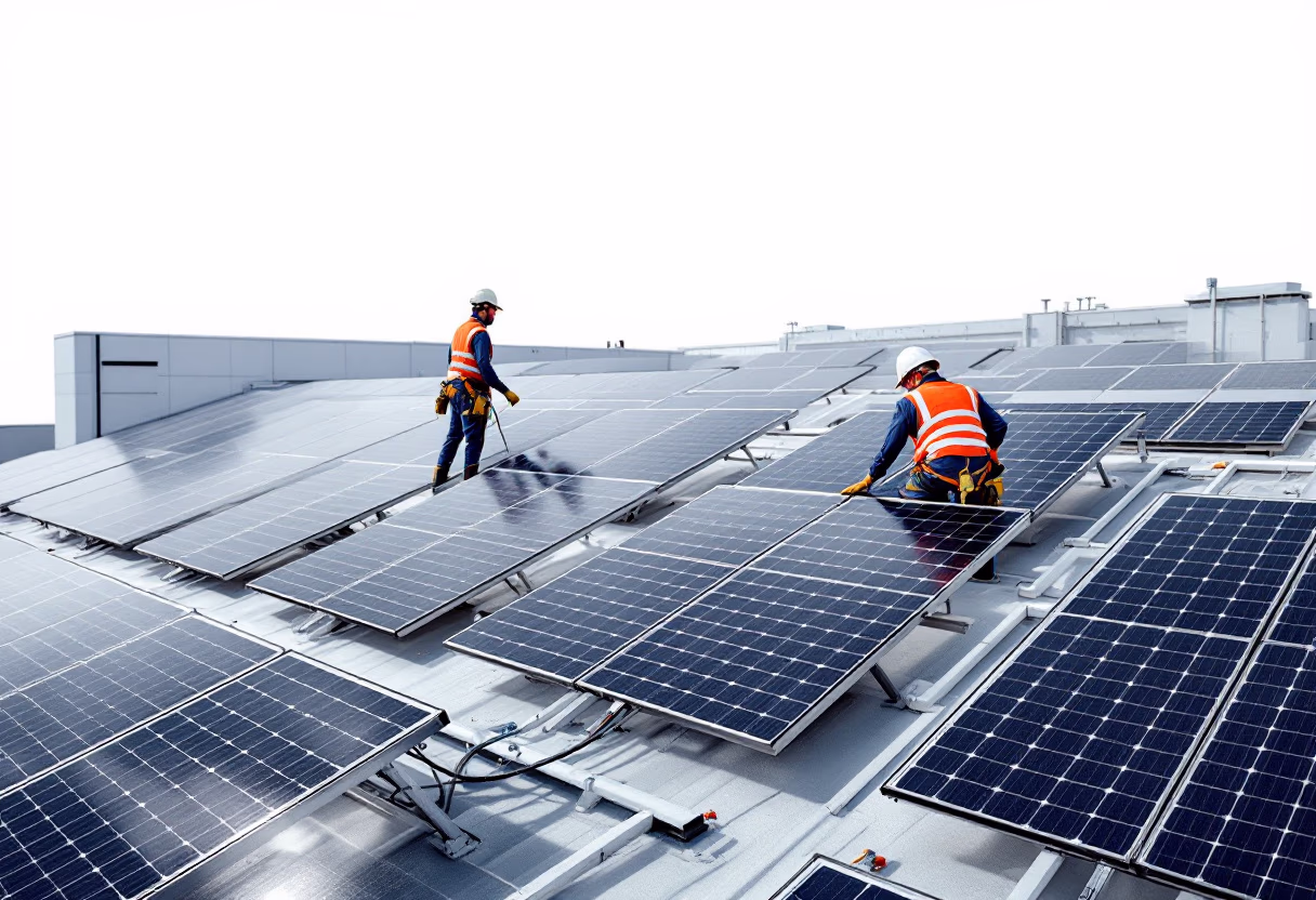 image of solar panels installation