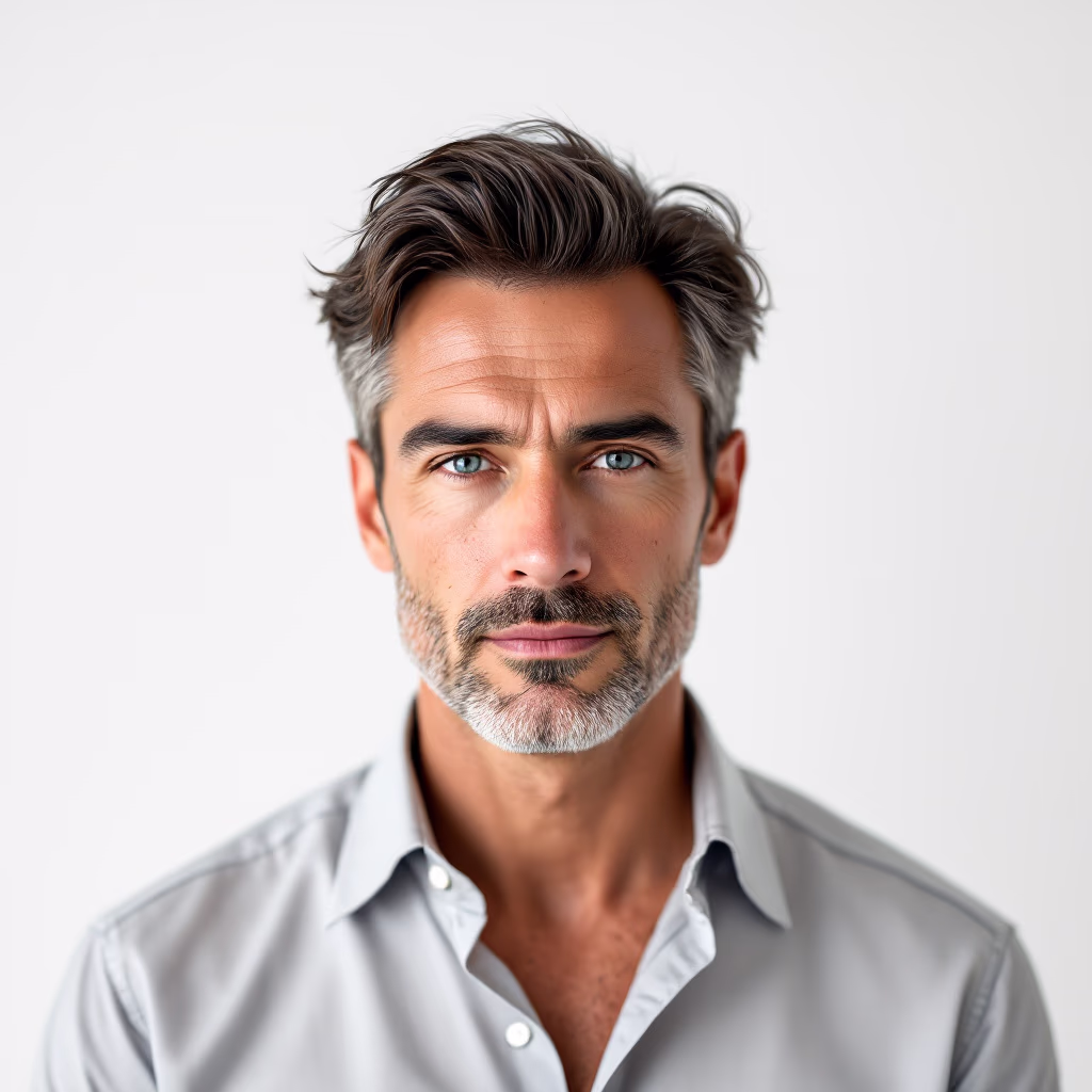 <subject>[headshot] image of customer (for a productivity tools business)</subject>