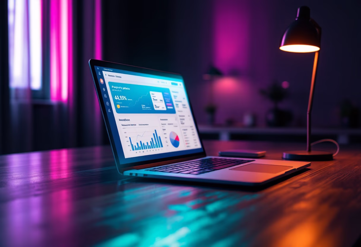 image of a laptop on a desk (for a real estate tech)