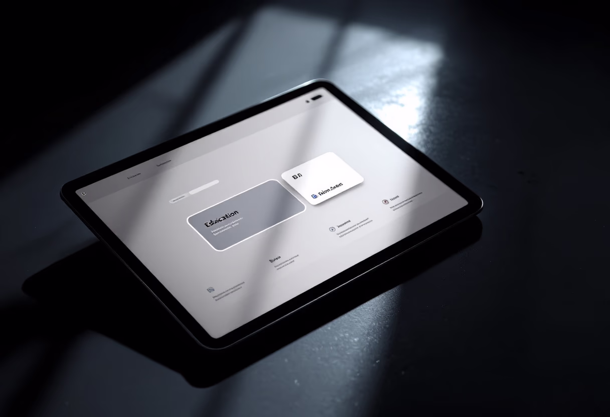 [interface] image of a computer showcasing educational software (for a edtech)