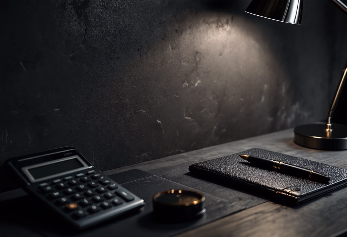 background image of calculator on desk (for a financial advisor)