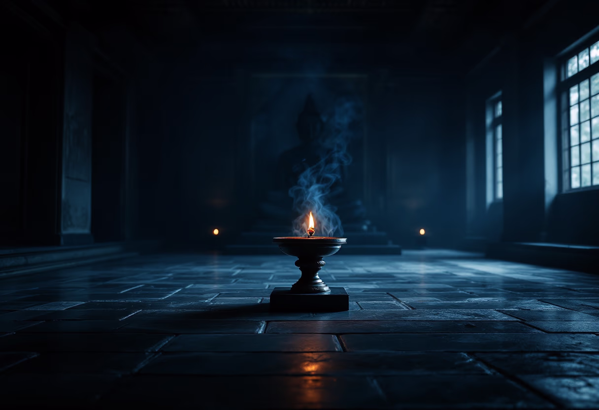 image of a meditation hall in a buddhist temple