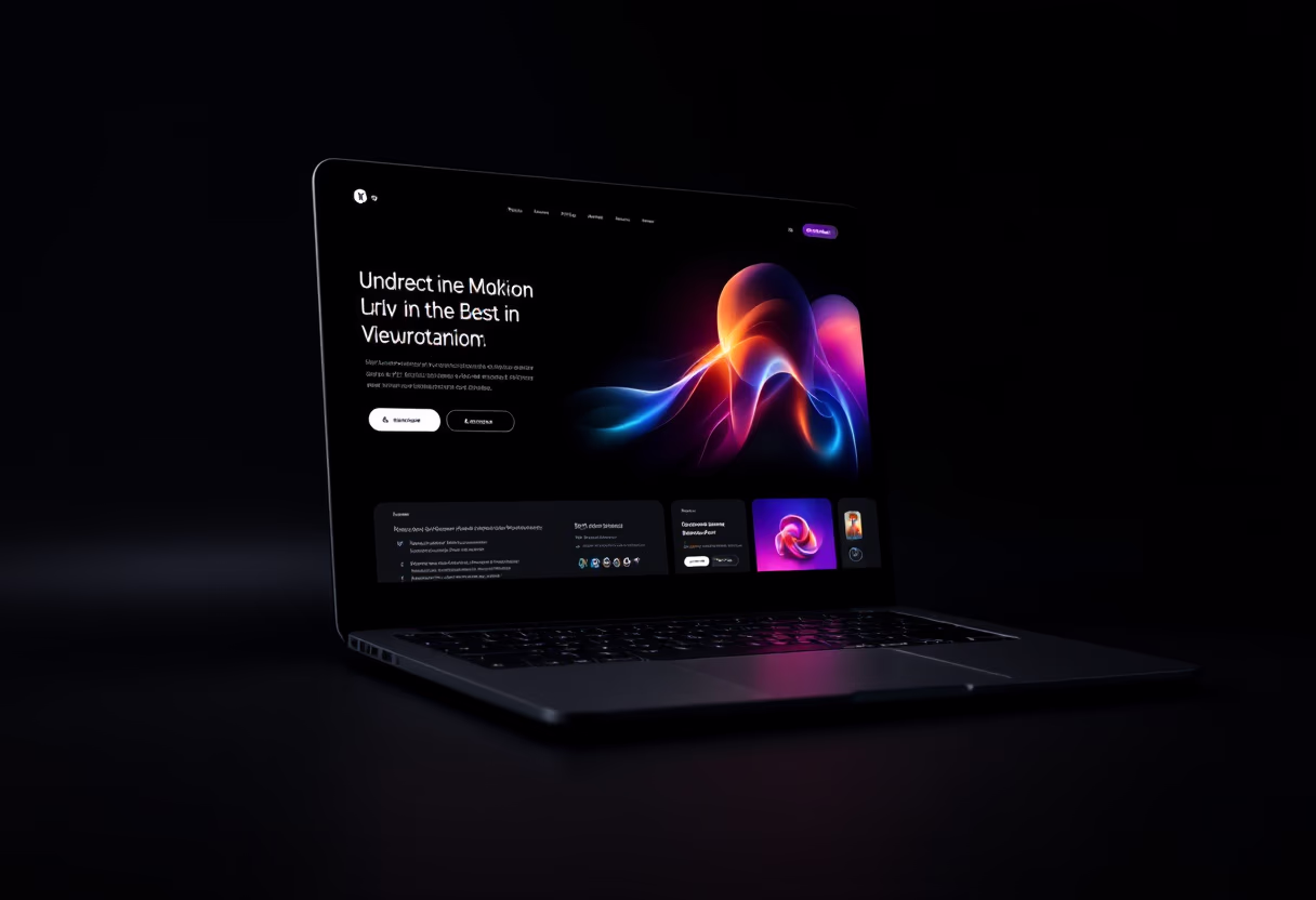 [digital project] image of website design on a laptop (for a graphic design studio)