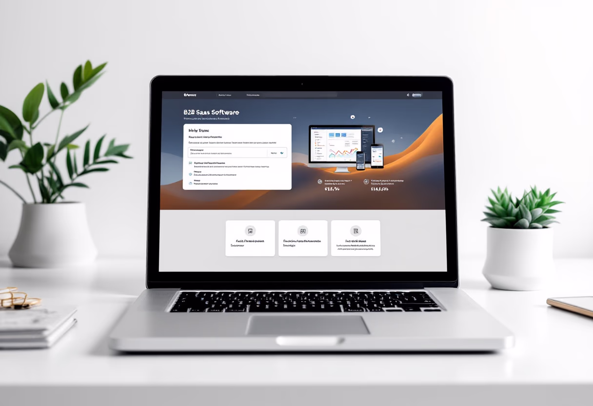 image of a laptop with software interface (for a b2b saas)